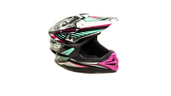 Шлем мото кроссовый HIZER J6803 #5 (M) BLACK/NEON FUCHSIA