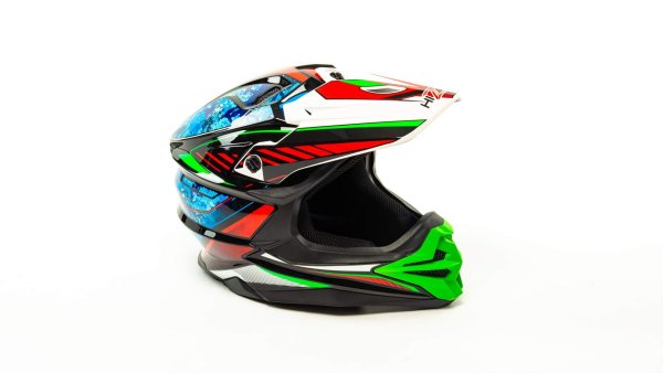 Шлем мото кроссовый HIZER J6803 #6 (M) BLACK/BLUE/GREEN